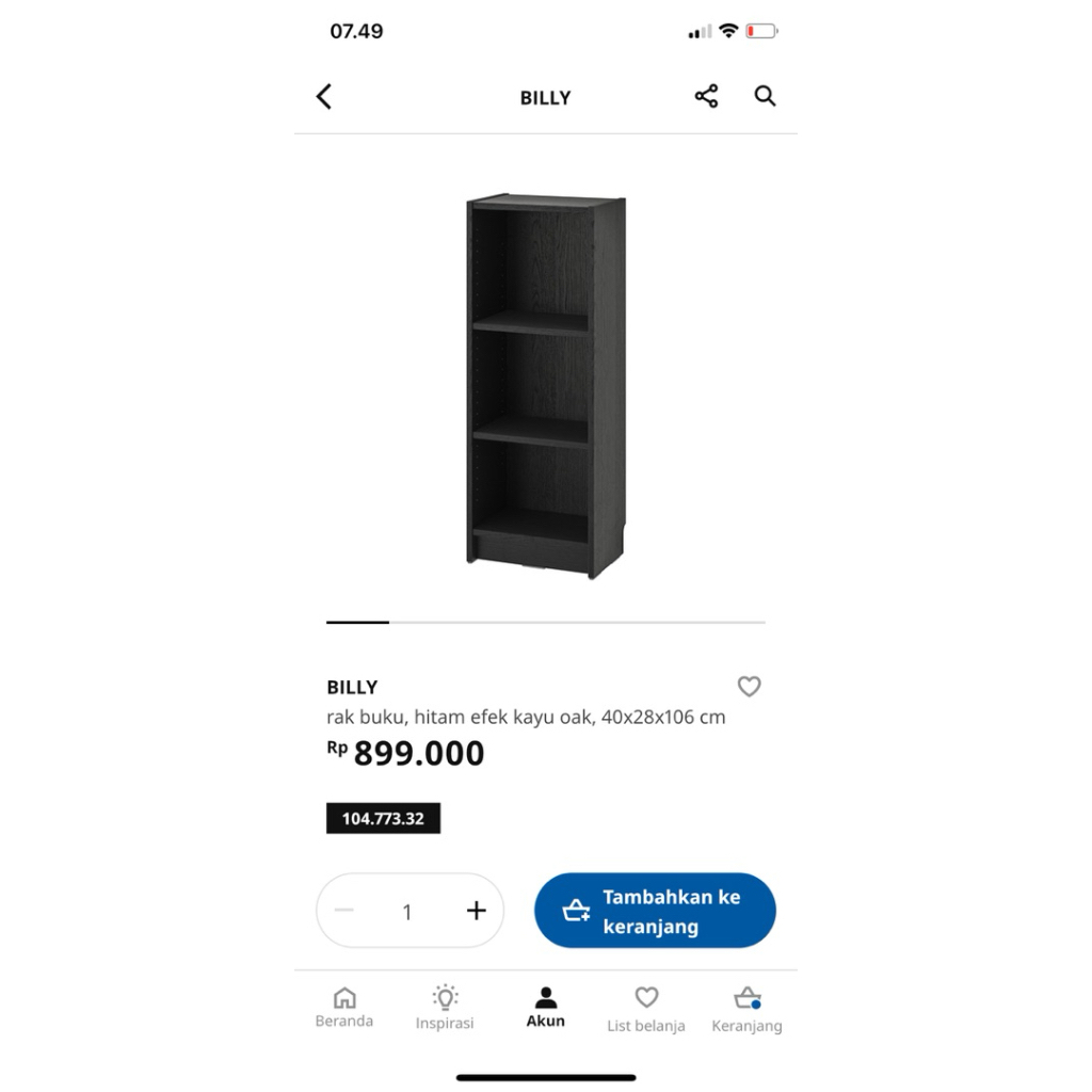 IKEA BILLY Rak Buku