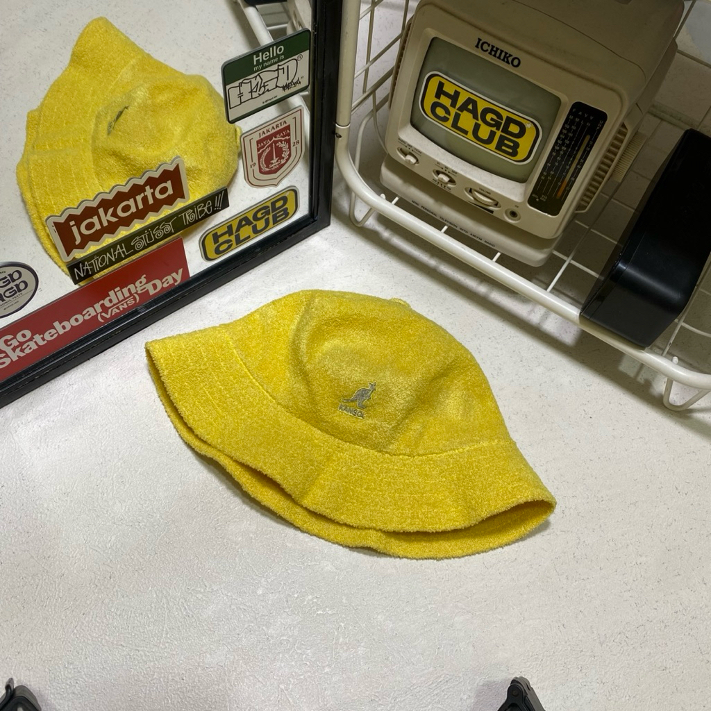 kangol bucket bermuda yellow