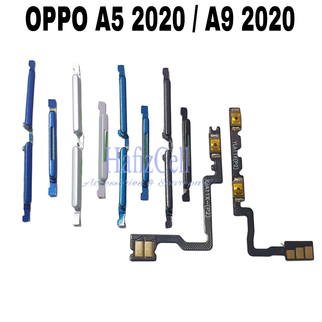 TOMBOL LUAR 1 SET ON OFF VOLUME + FLEXIBLE DALAM ON OFF VOLUME HP OPPO A5 2020 / A9 2020