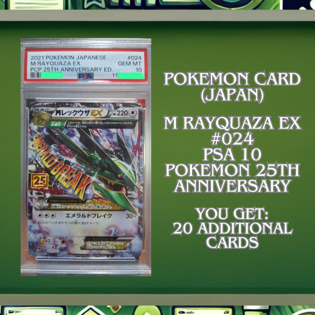 Kartu Pokemon TCG M Rayquaza ex Pokemon 25th Anniversary Japan #024 PSA 10