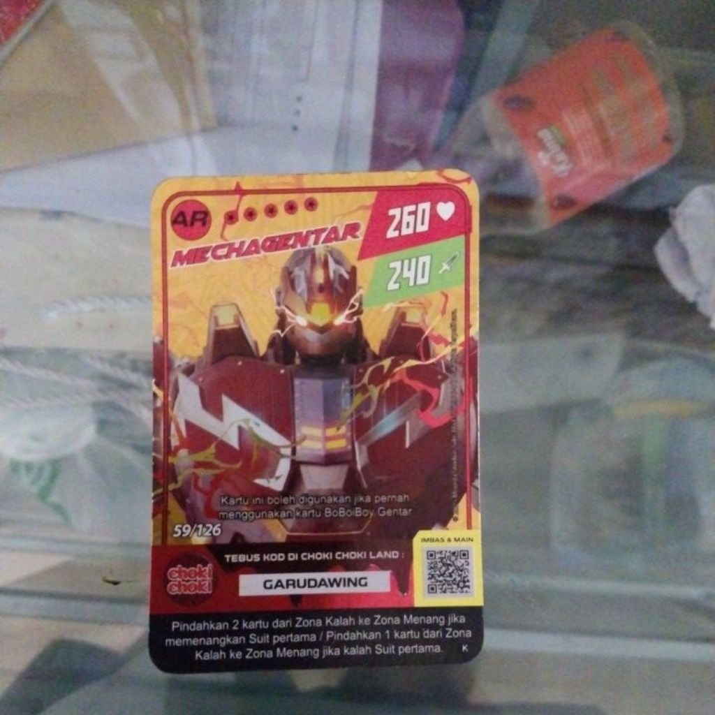 KARTU BOBOIBOY MONSTA GALAXY CARD CHOKI CHOKI MECHA GENTAR