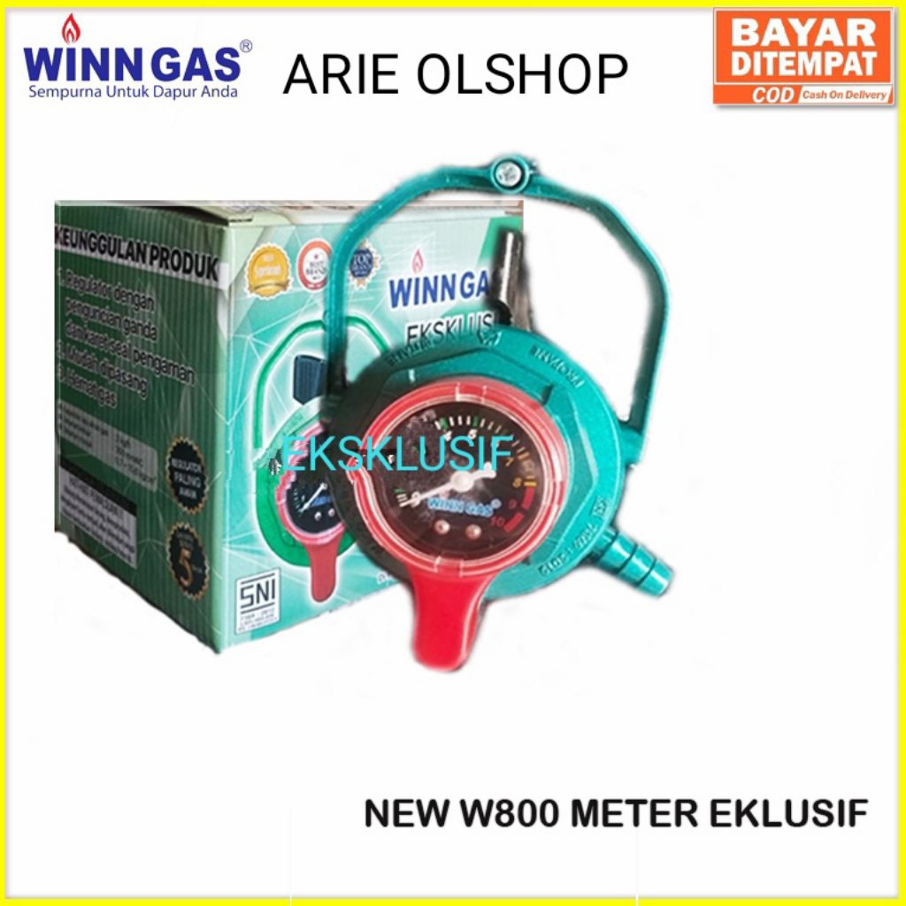REGULATOR EKSKLUSIF HIJAU NEON W800M   Winn gas regulator W 800 M Meter