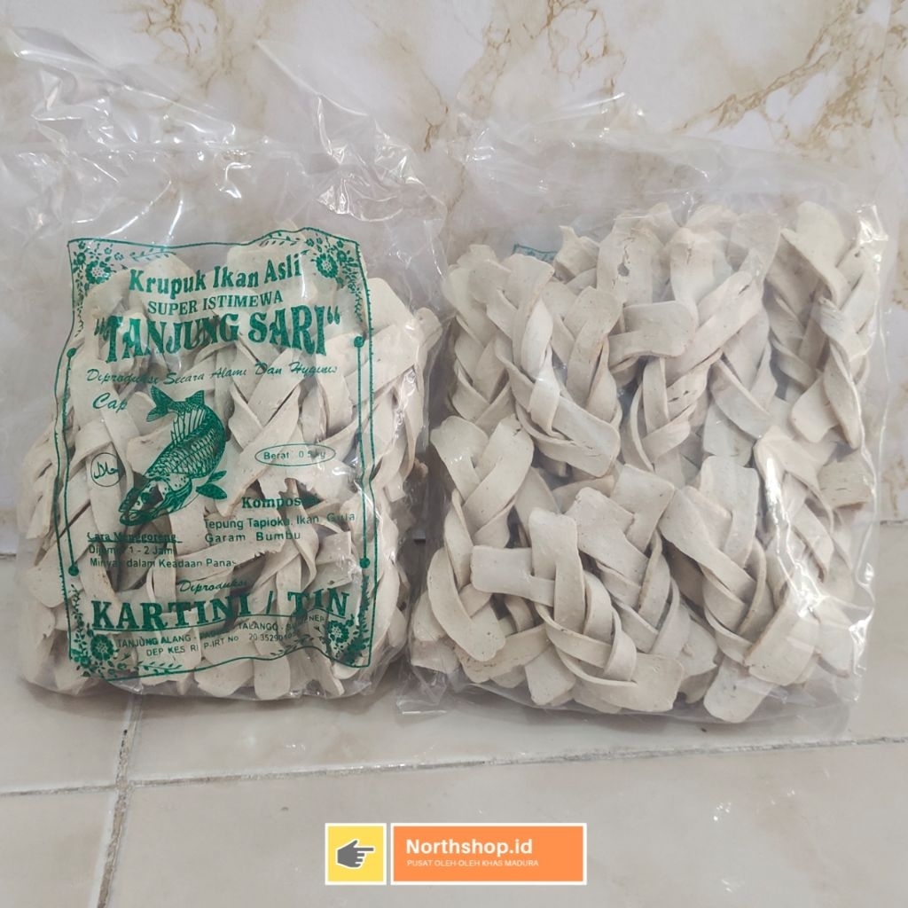 Kerupuk Ikan Kepang Kerupuk Le' Pale' Kerupuk Ikan Mentah Tanjung Sari Khas Madura Gurih Nampol