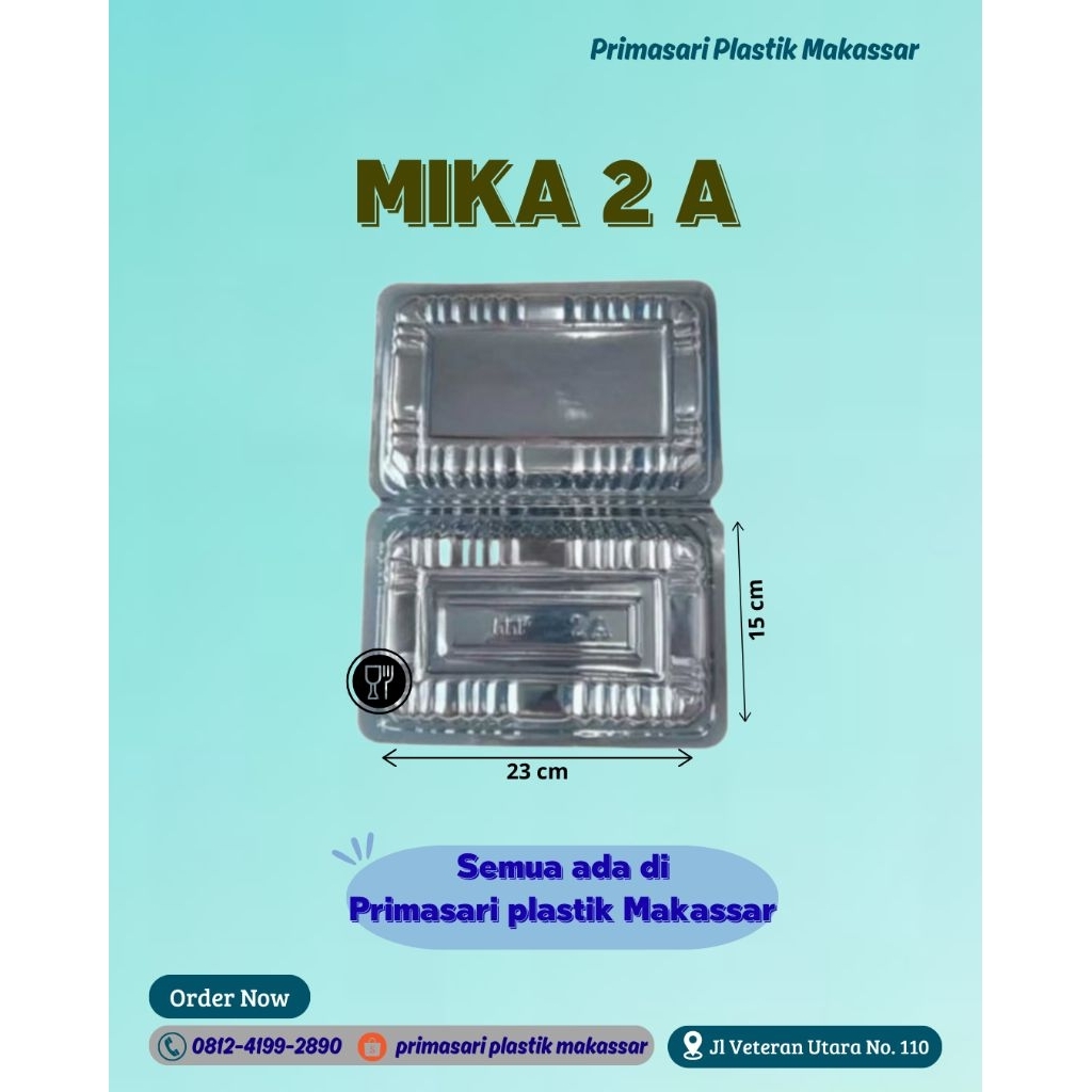 Mika 2 A isi 100pcs /Mika Plastik Bening /Mika Box