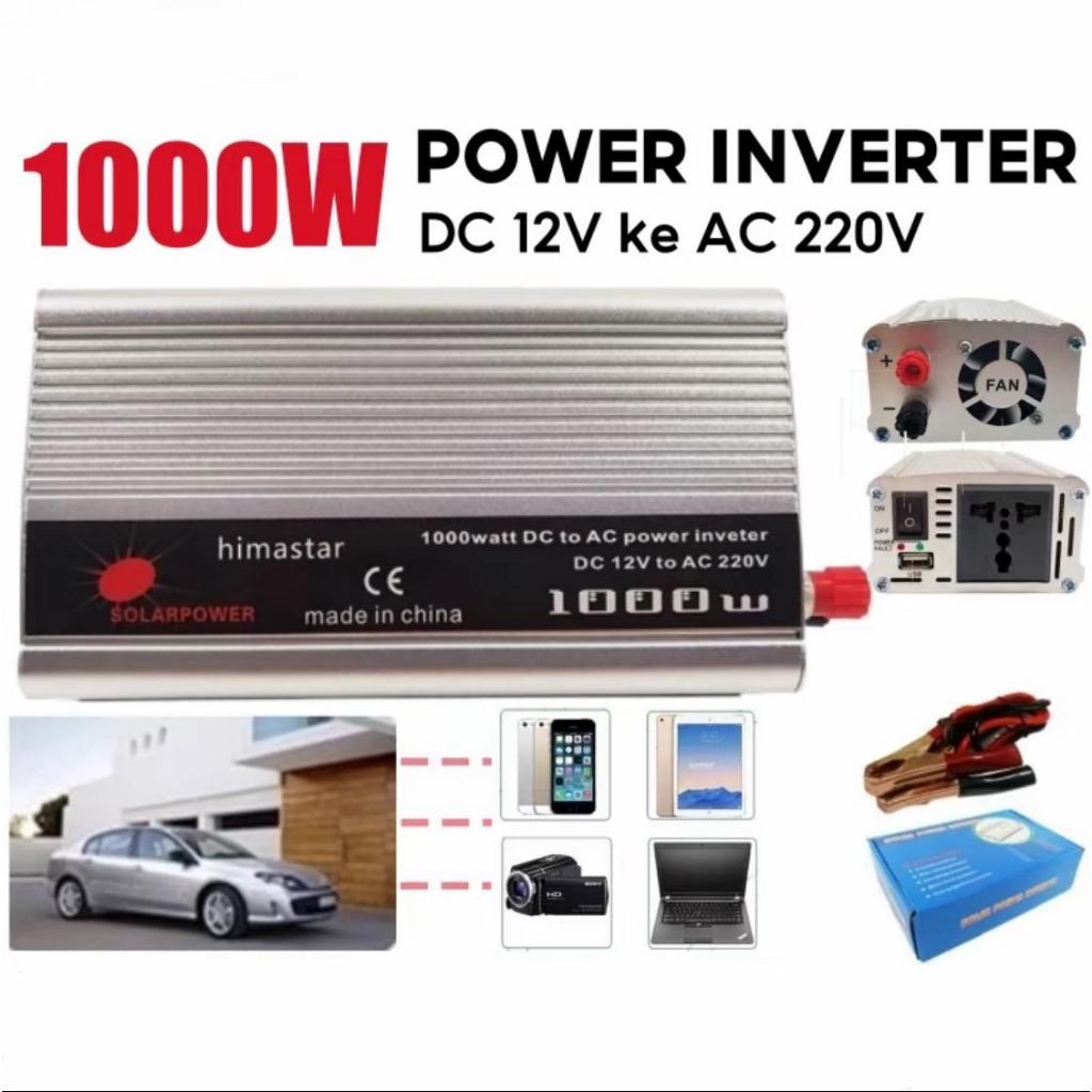 Power Inverter 1000 Watt inverter 1000W DC 12V ke AC 220V 1000 Watt Aki Listrik Serbaguna