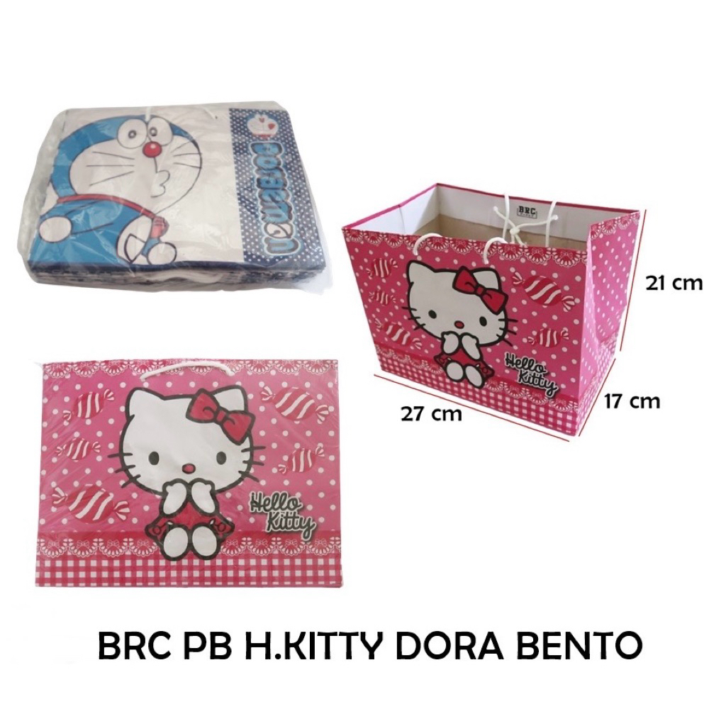 PAPER BAG DORA /BABY SHARK,/ emon BENTO 27X21X17