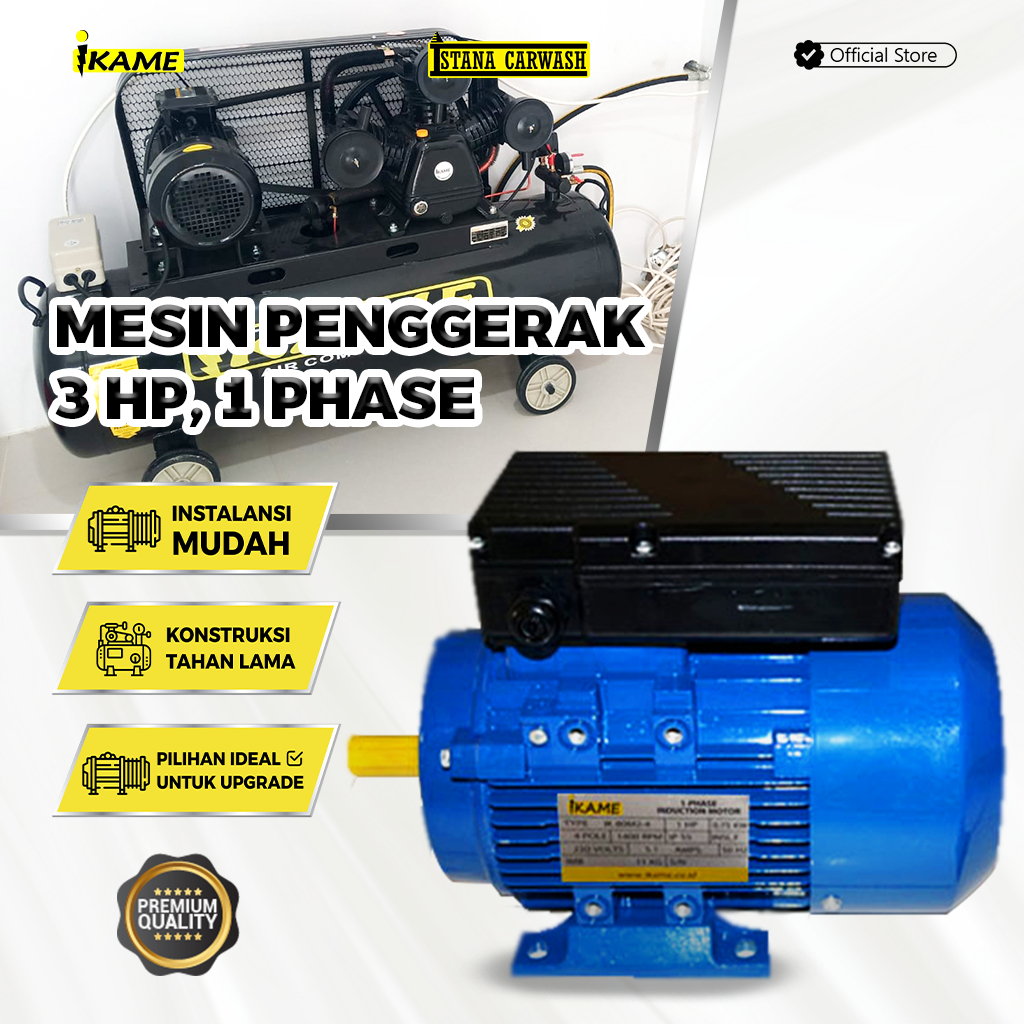 Kompresor Udara / Kompresor Angin 3 PK Motor Listrik IKAME