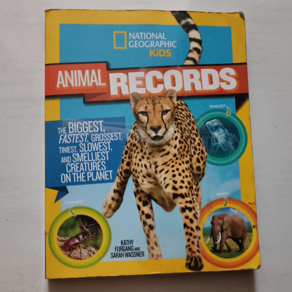 buku ensiklopedia Animal records National Geographic ( preloved, second)