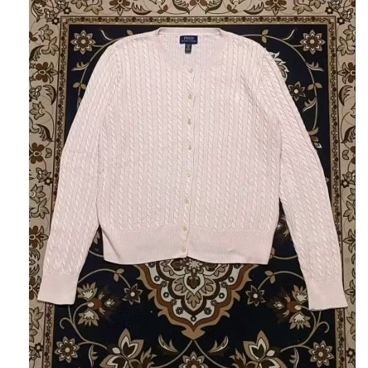 cardigan rajut kepang polo