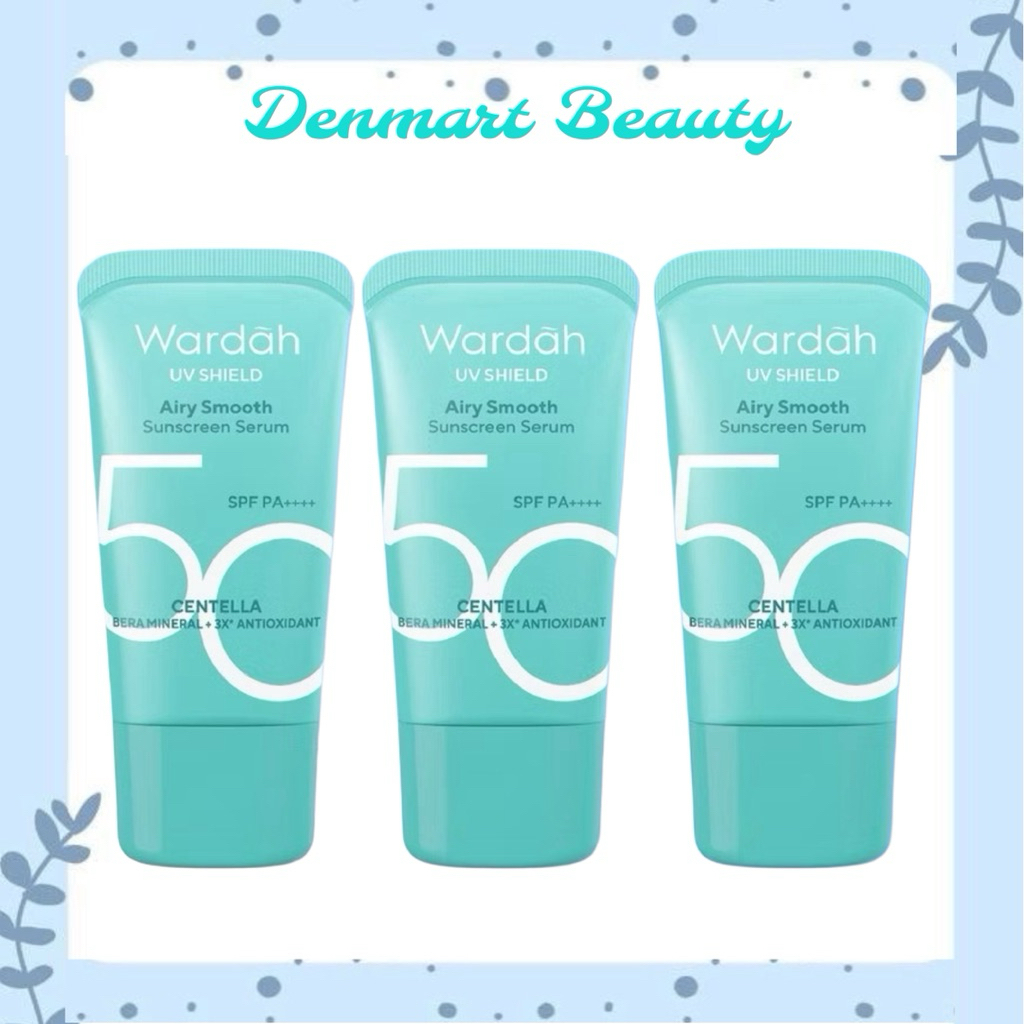 Wardah Sunscreen UV Shield Airy Smooth Serum SPF 50 PA++++ 25ml Single, unscreen Wajah - Meredakan J