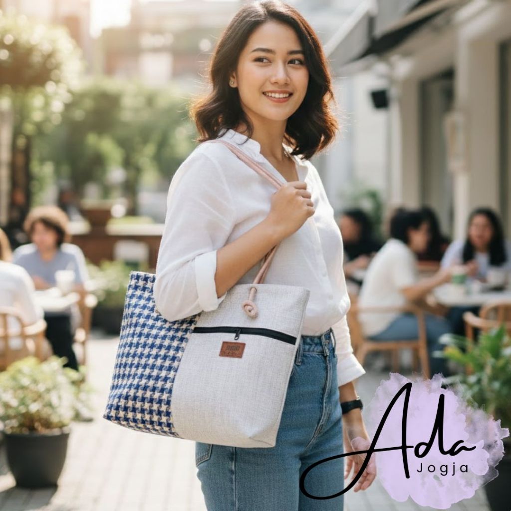 Tote bag gael kombinasi/totebag cewek goni kombinasi tebal tali sumbu