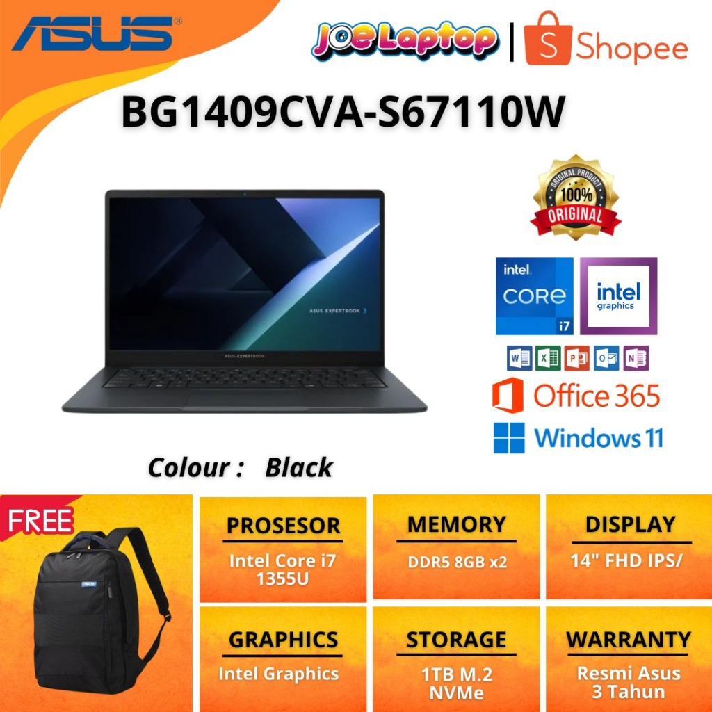 Asus Expertbook BG1409CVA-S67110W Black i7 1355U Win11