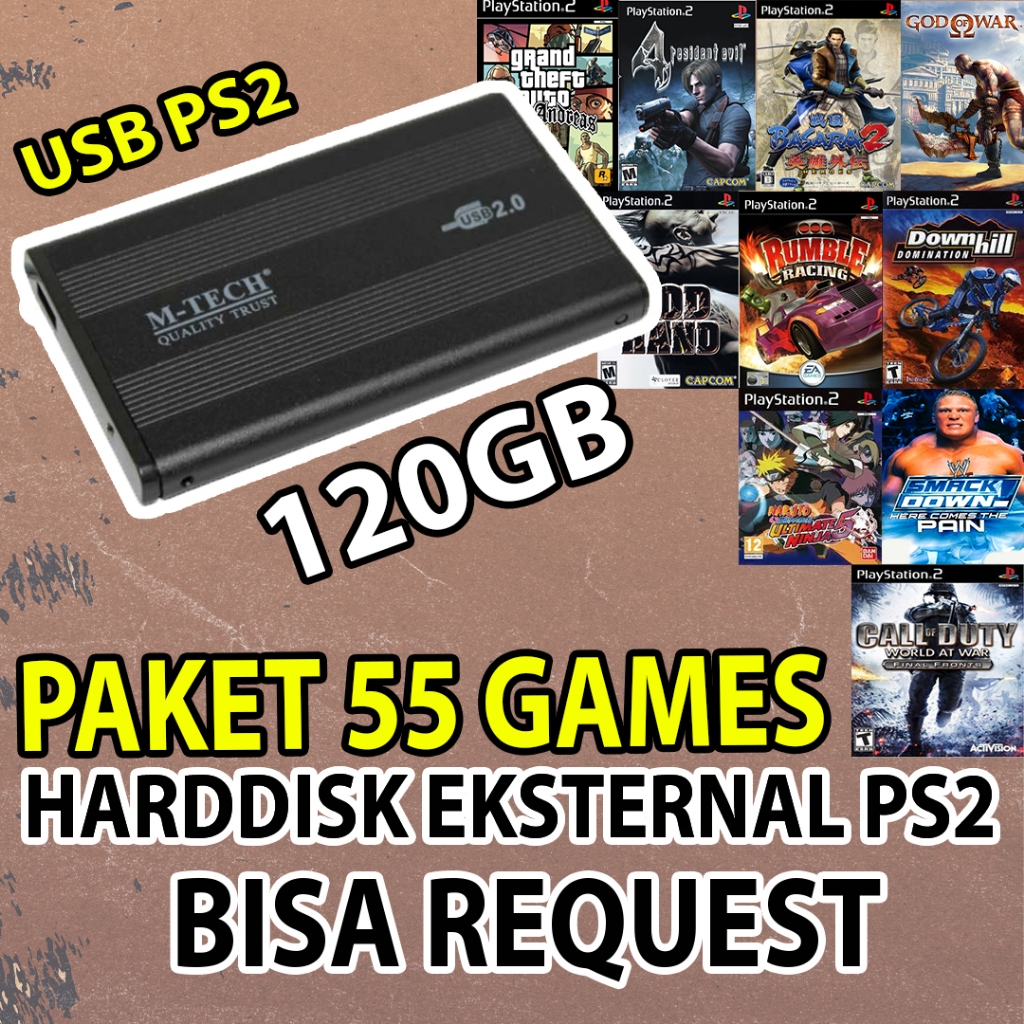 Harddisk External 120GB PS2/PC Bisa REQUEST Hardisk Eksternal HDD EXT