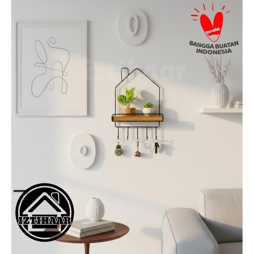 Rak gantungan dinding kunci minimalis/gantungan baju/serba guna/gantungan estetik