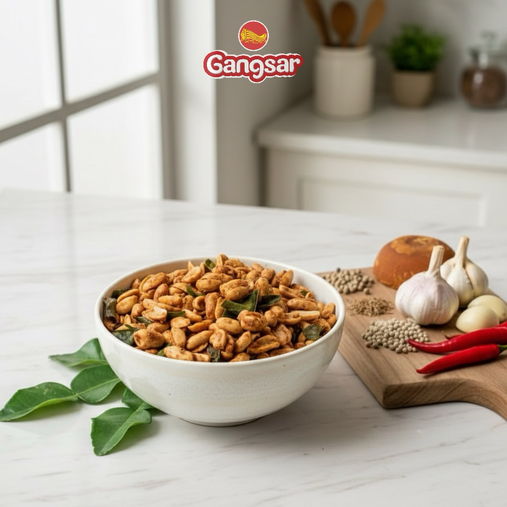 Kacang Panggang Pedas Ala Bangkok Gangsar 80gr Camilan Gurih Renyah Halal