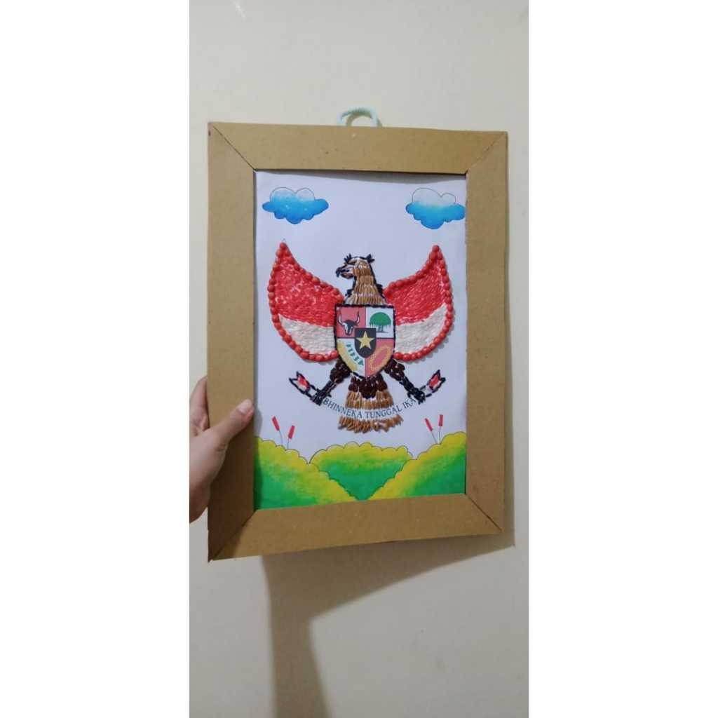 paket kolase biji bijian garuda + bingkai murah meriahhh reallpict ukr f4