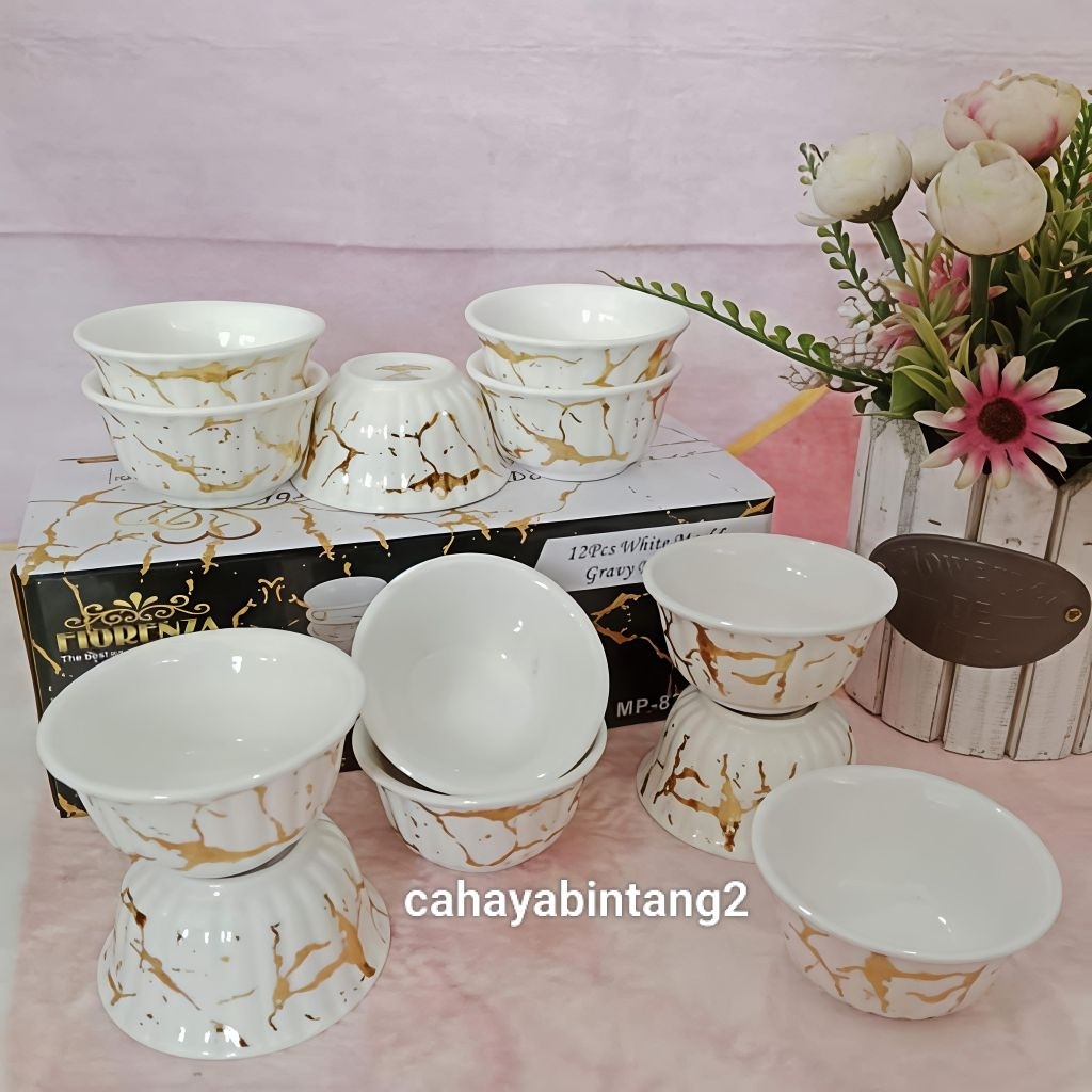 Mangkok Cuka Keramik Marble Fiorenza Set 12pcs 835A