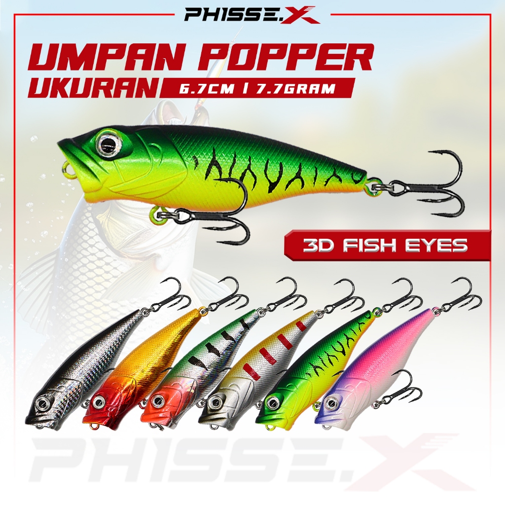PHISSE.X UMPAN MINNOW POPPER MINI ORIGINAL UMPAN PANCINGAN