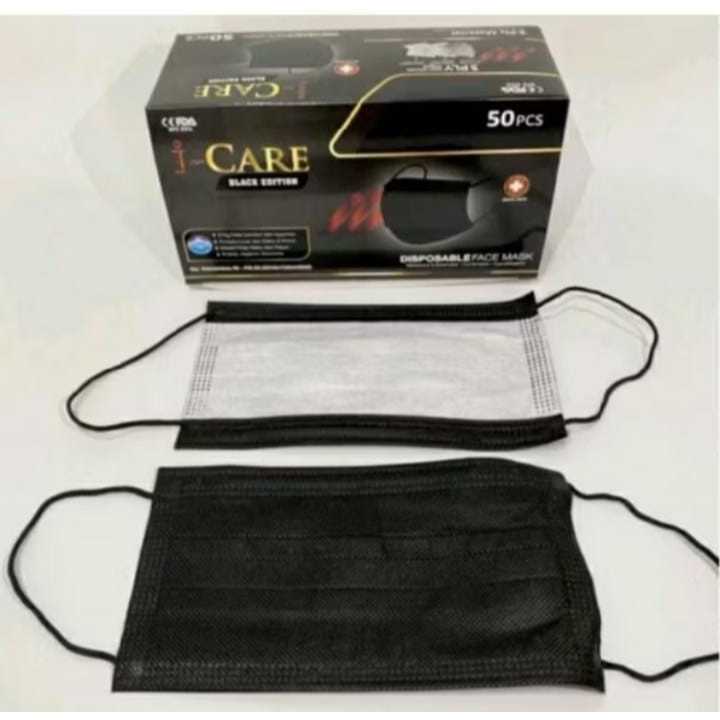 MASKER I CARE  HITAM PUTIH