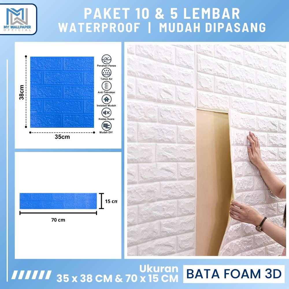 PALING MURAH Wallpaper Dinding Foam 3D / Stiker Wallpaper Dinding Mini Dekorasi / Wallpaper 3D / Wal