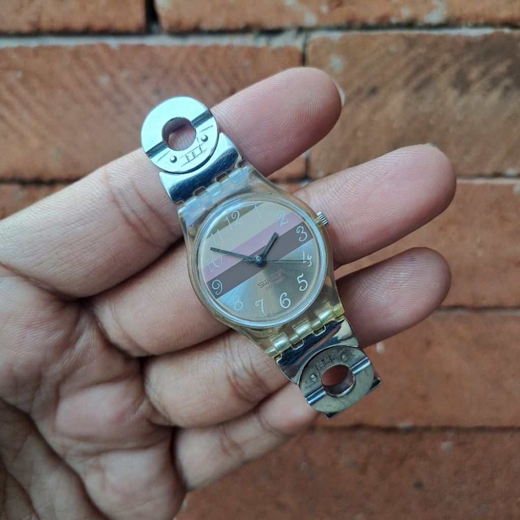 Jam Tangan SWATCH Metallic Dune Quartz LK258G Strap Stainless Steel