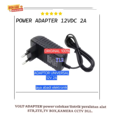 Y48 100% ORI Adaptor Multifungsi DC 12V 2A VOLT ADAPTER POWER COLOKAN LISTRIK   PERALATAN ALAT STB Z