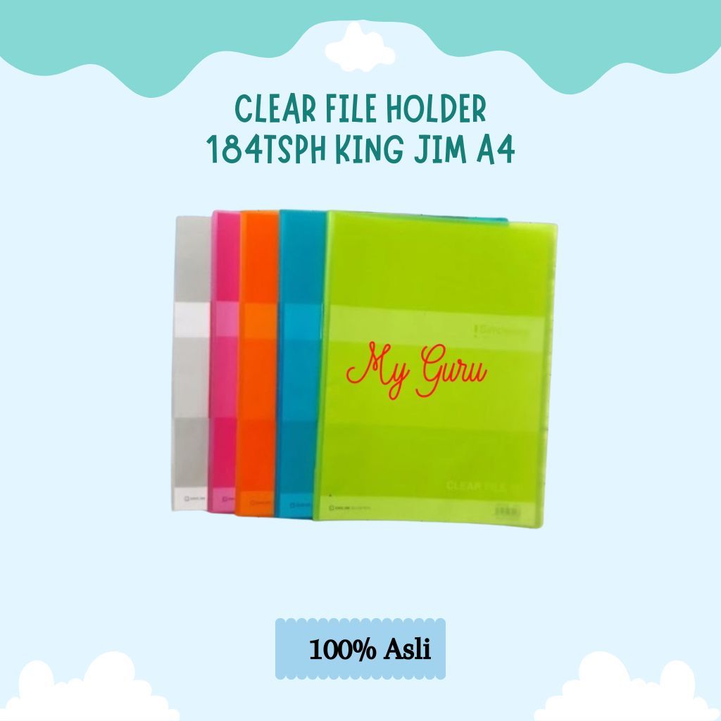 [PCS] KING JIM 184TSPH CLEAR FILE HOLDER A4 10 POCKET
