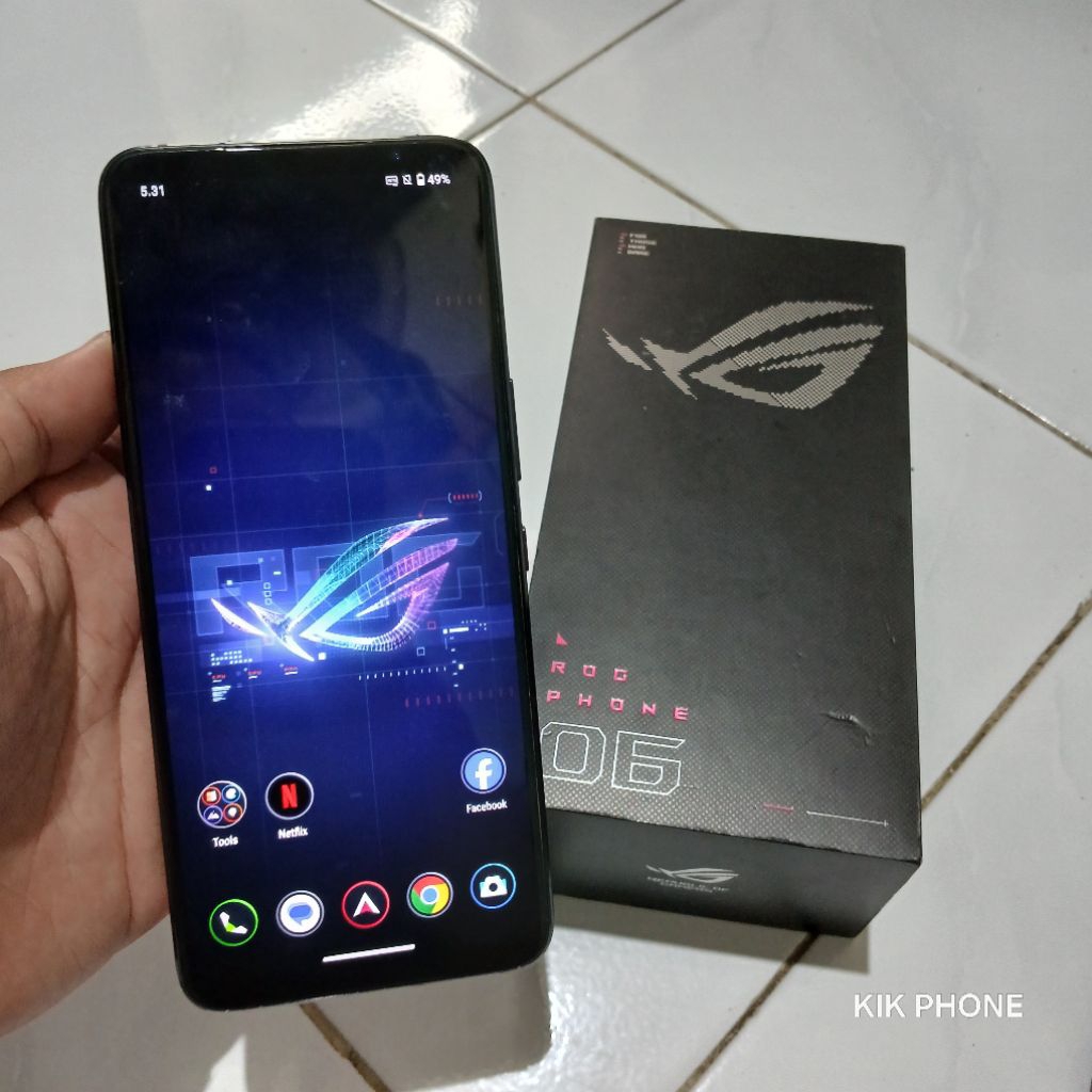 Asus Rog 6 8/256 Kelengkapan Hp dan Dos aja Segel Normal Mulus 95%,minus kamera zoom dan kamera reso