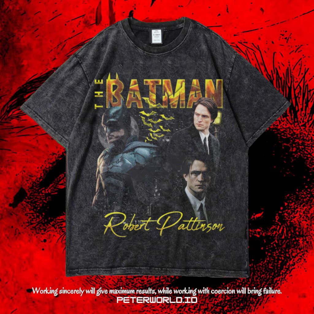 PETERWORLD "BATMAN" KAOS OVERSIZED / KAOS WASHED / STONE WASH / OVERSIZED T SHIRT / KAOS BATMAN ROBE