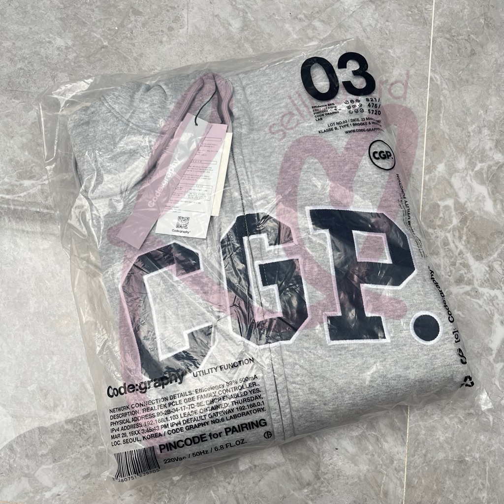 [JNE/SPX] Codegraphy Arch Logo Hoodie (2 Way Zip Up) Size M - cgp hoshi