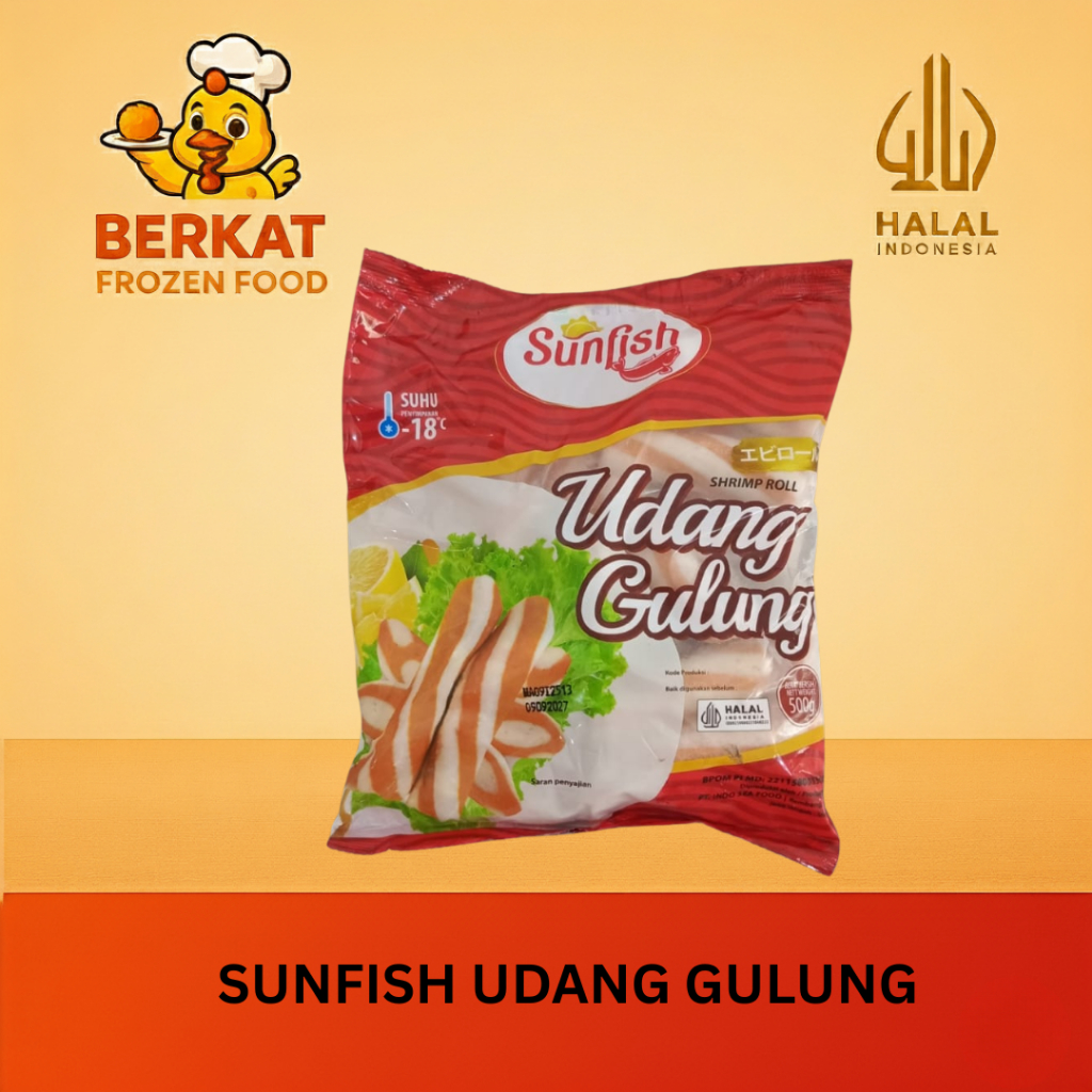 SUNFISH UDANG GULUNG 500 GR/ SHRIMP ROLL PREMIUM, MURAH DAN ENAK