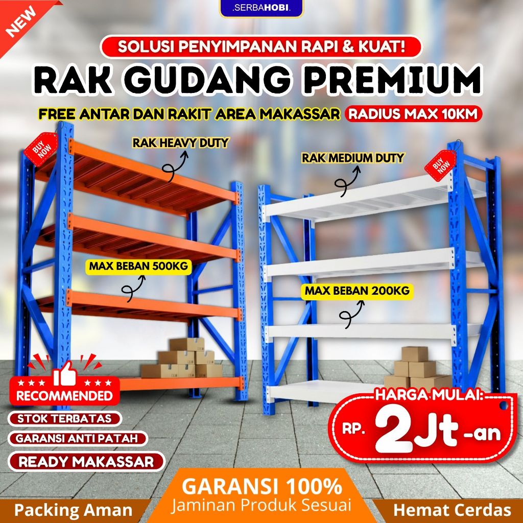 [ Pre Order ] Rak Gudang Premium Starter & Jointer Berkualitas / Rak Gudang premium Multifungsi
