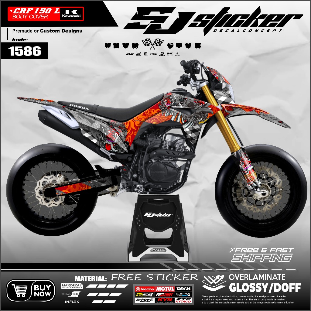 1586 Decal Sticker - Dekal Fullbody CRF 150 L Design LEAK BARONG BALI