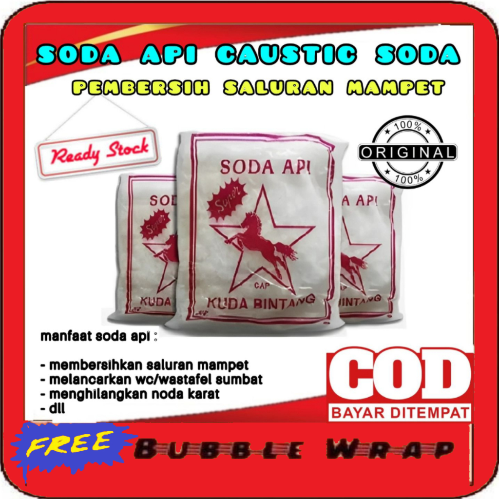 Serbuk Bubuk Anti Sumbat Pipa Pembersih Saluran Air Toilet Wastafel WC Penyumbatan Mampet Soda Api  