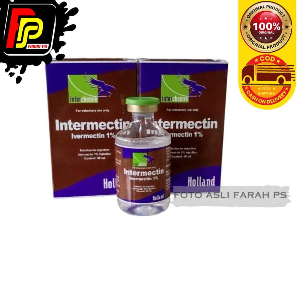 Intermectin Injeksi 50 ml obat scabies/gudik, koreng, cacing, & jamur