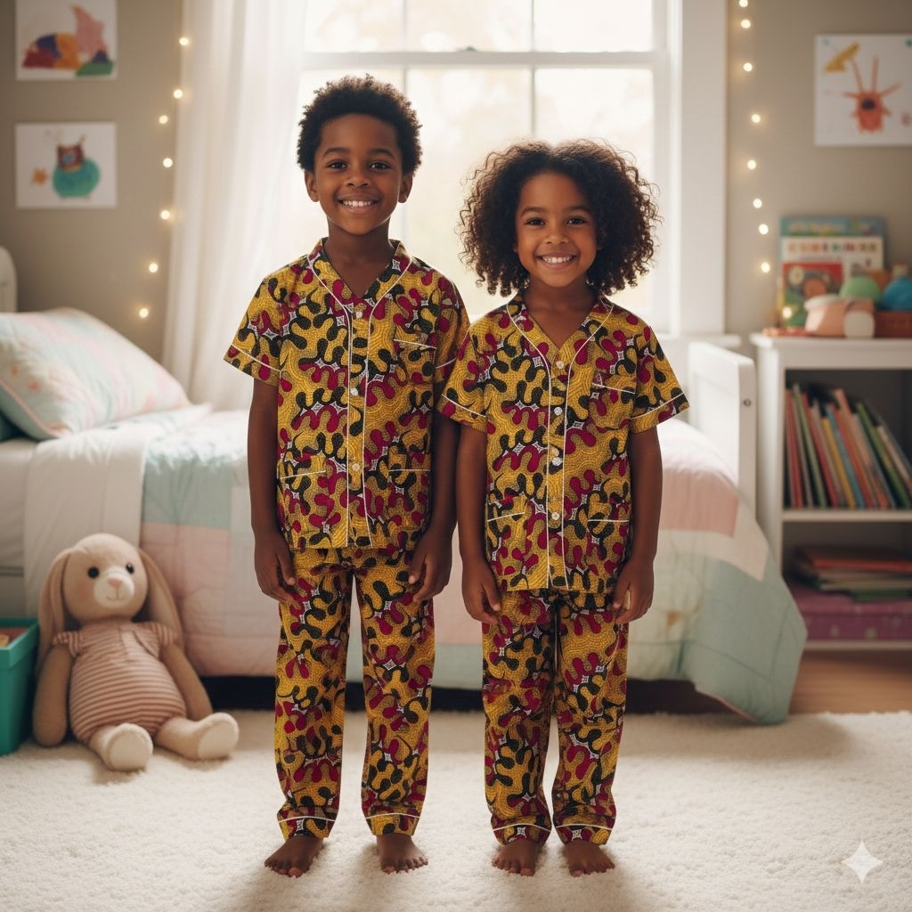 Piyama Batik Bagan Anak NO 06 / Baju Tidur Bagan Siapi Api Size 6 / Piyama Anak Batik Bagan No 6