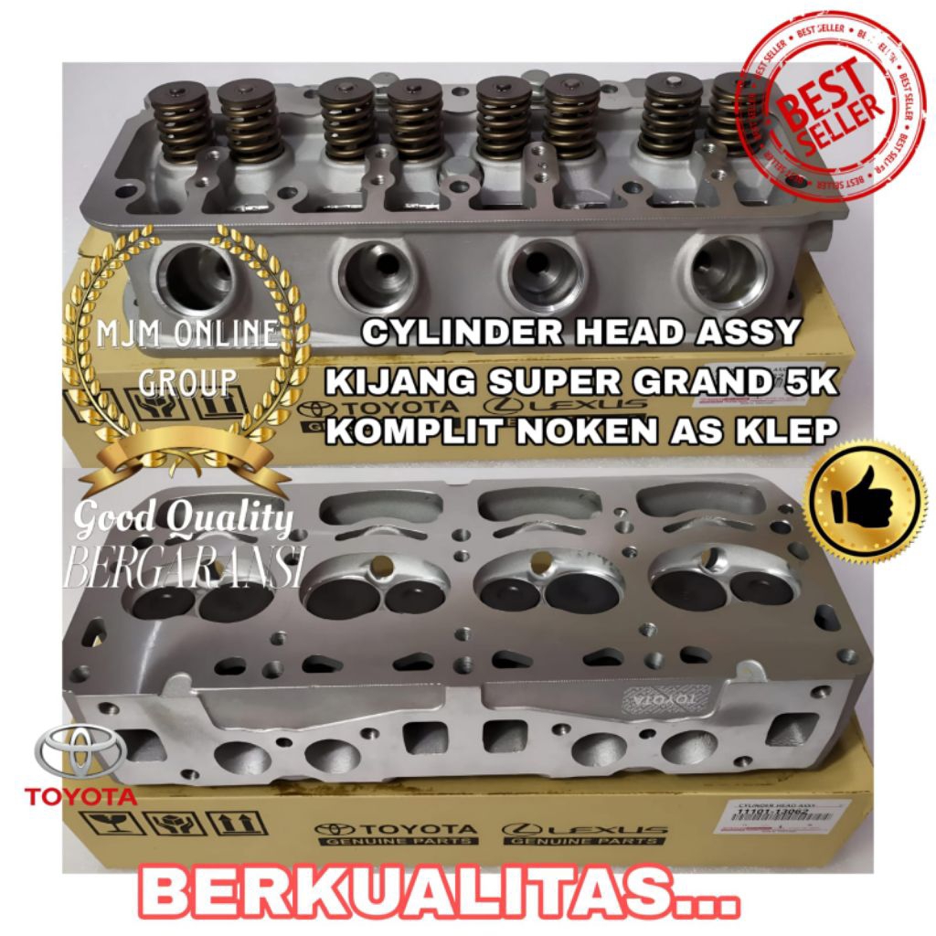 CYLINDER HEAD - DEKSEL KOP KOMPLIT TOYOTA KIJANG GRAND 5K ORIGINAL