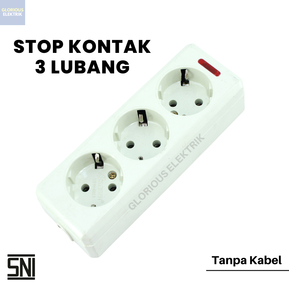 Stop Kontak Colokan Listrik Arde 3 Lubang Tanpa Kabel