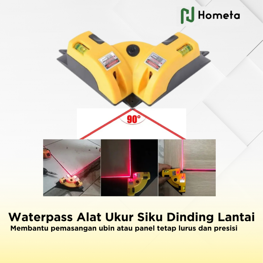 Alat Ukur Sudut Siku Dinding Lantai Waterpass Laser Level 90 Derajat