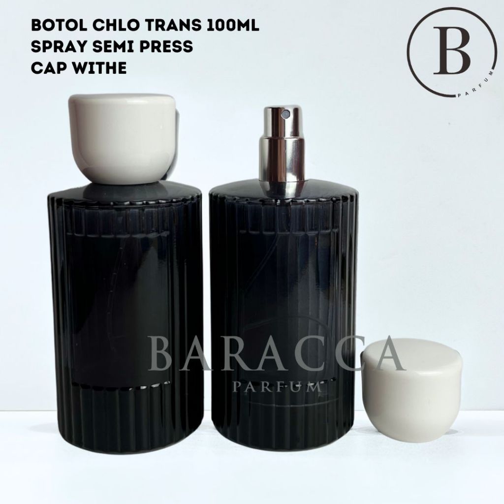 Botol Parfum Chlo 100ML Semi Press Trans Hitam - Botol Parfum Kosong Chlo - Botol Parfum 100ML