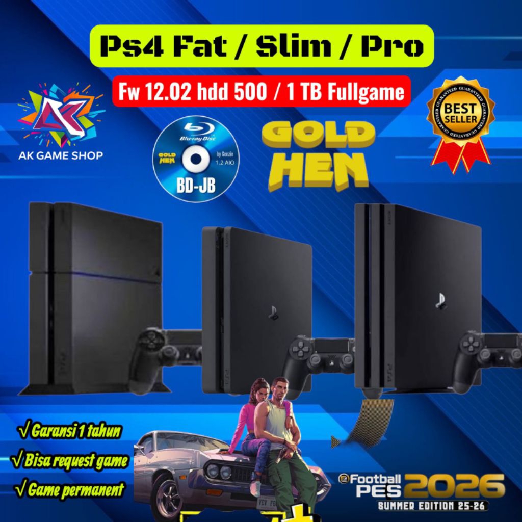 PS4 HEN 1TB VERSI HEN TERBARU FULL GAME PERMANEN BEBAS REQUES