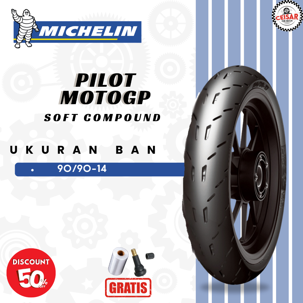 Ban Motor Matic Soft Compound MICHELIN PILOT MOTOGP 90/90 Ring 14 Tubeless