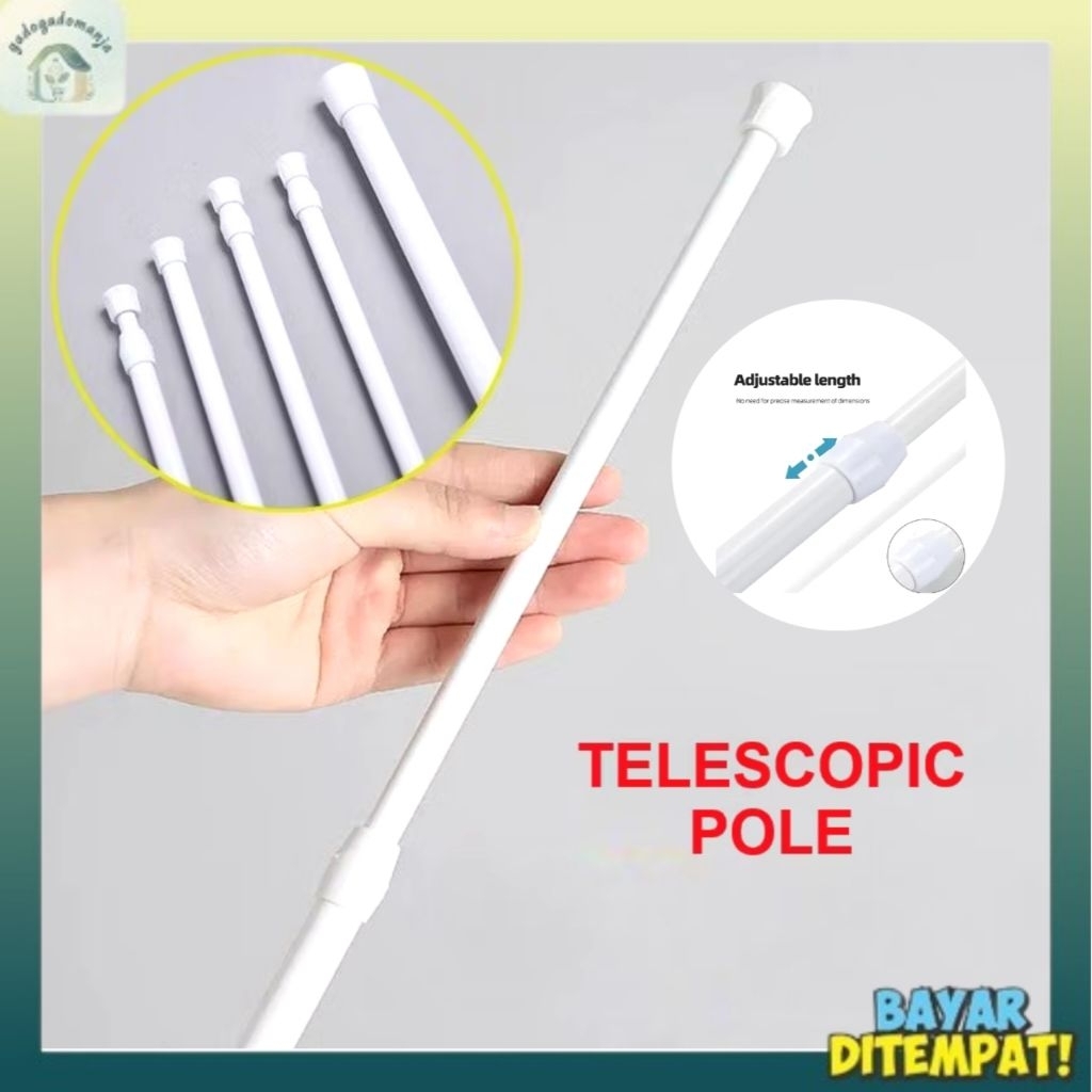 HL0770 Tiang Fleksibel Tiang Gorden Kolong Dapur Tiang Tanpa Paku Tiang Serbaguna untuk Gorden Lemar