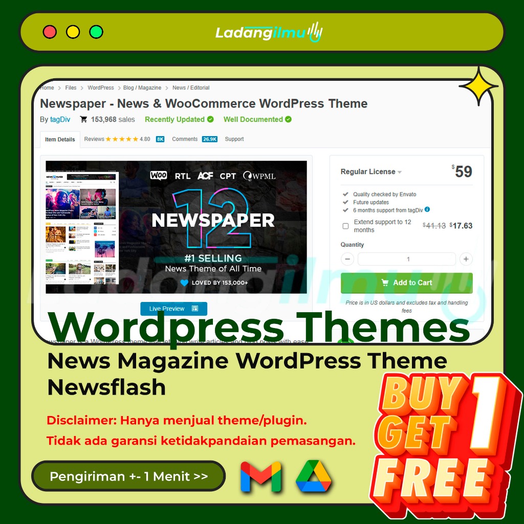 Newspaper - News & WooCommerce WordPress Theme / WP Themes (B005)
