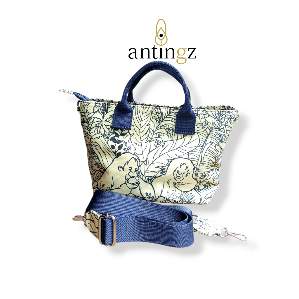 Antingz Tas Jinjing / Hand Bag dan Selempang Printing Motif Orang Utan