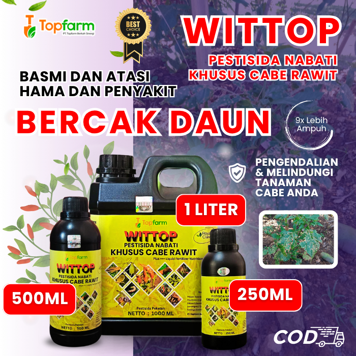 Obat Cabe Topfarm / Obat Bercak Daun Cabe Paling Ampuh / Obat Cacar Daun Cabe Rawit /  Obat Obat Ber