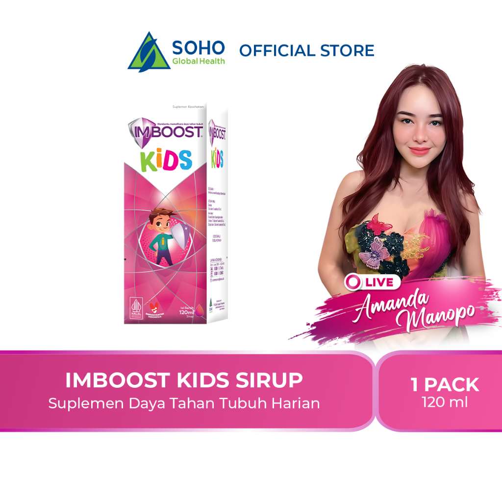 Imboost Kids Sirup Suplemen Daya Tahan Tubuh/Mencegah Flu&Batuk 120ml