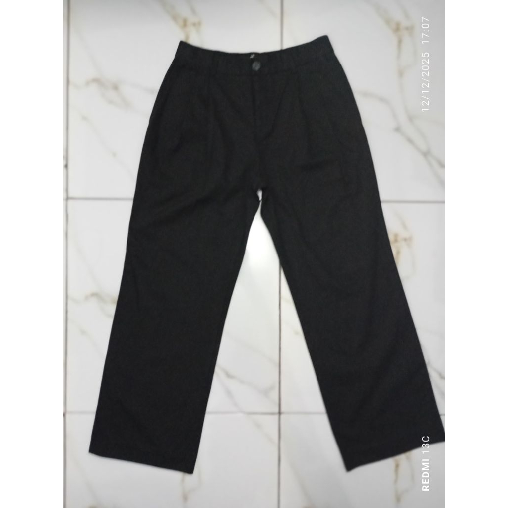 preloved celana panjang baggy pant pria hitam draw fit