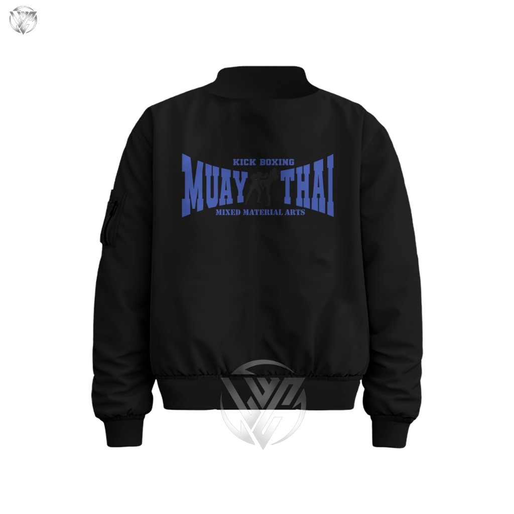 Jaket Bomber Muaythai Dewasa Premium Warna Hitam