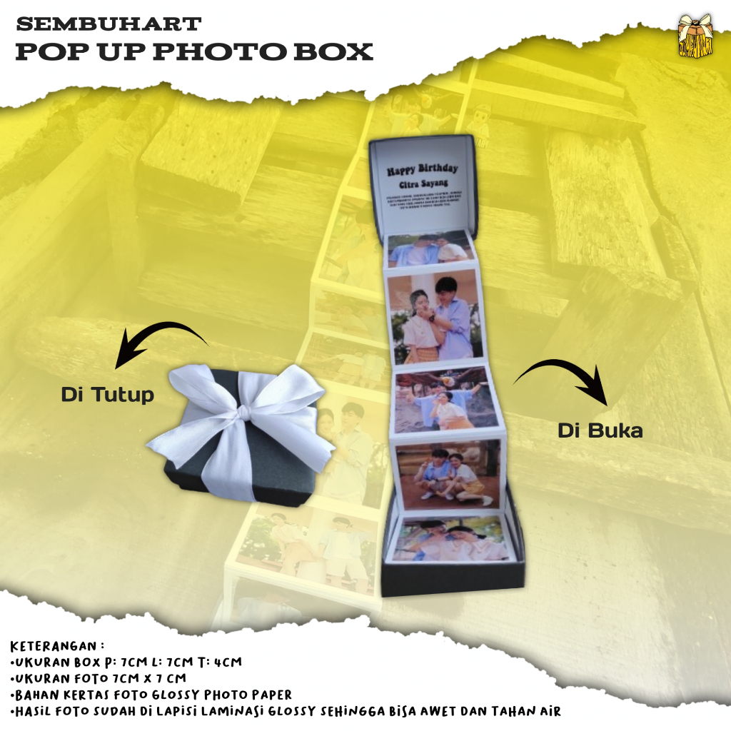 sembuhart Hadiah Kado Photo Box Kekinian Cocok Buat Hadiah Pacar, Kado Ultah, Kado Wisuda, Kado Anni